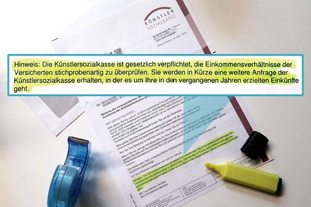 Dokument - Meldung Einkommen Vorjahre - KSK-Prüfung